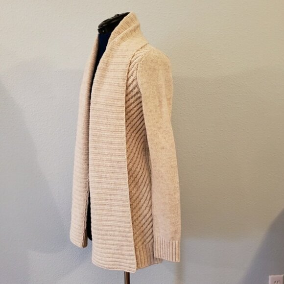 Vince. Yak & wool cardigan Small Heather Oatmeal - Picture 4 of 9